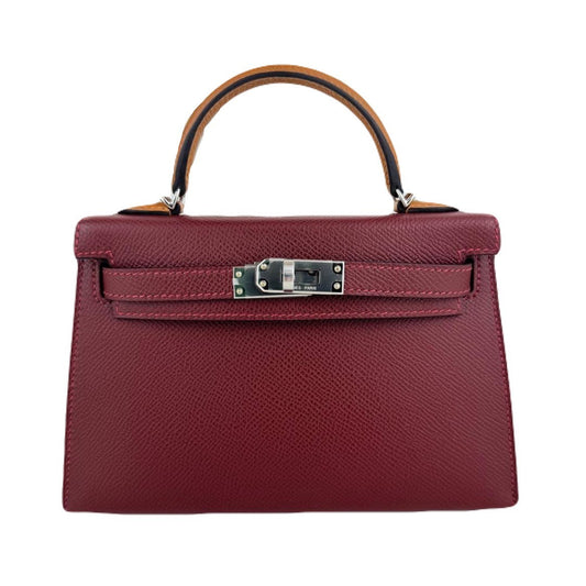 Mini kelly tricolor ミニケリートリコロール Rouge H ルージュH PHW シルバー金具 Stamp-K K刻