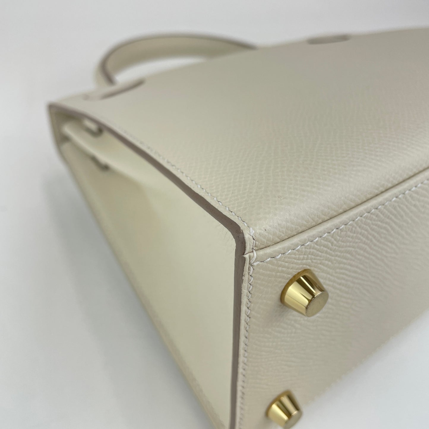 Kelly25 Sellier ケリー25セリエ Craie クレ  GHW ゴールド金具 Epsom エプソン Stamp-W W刻印