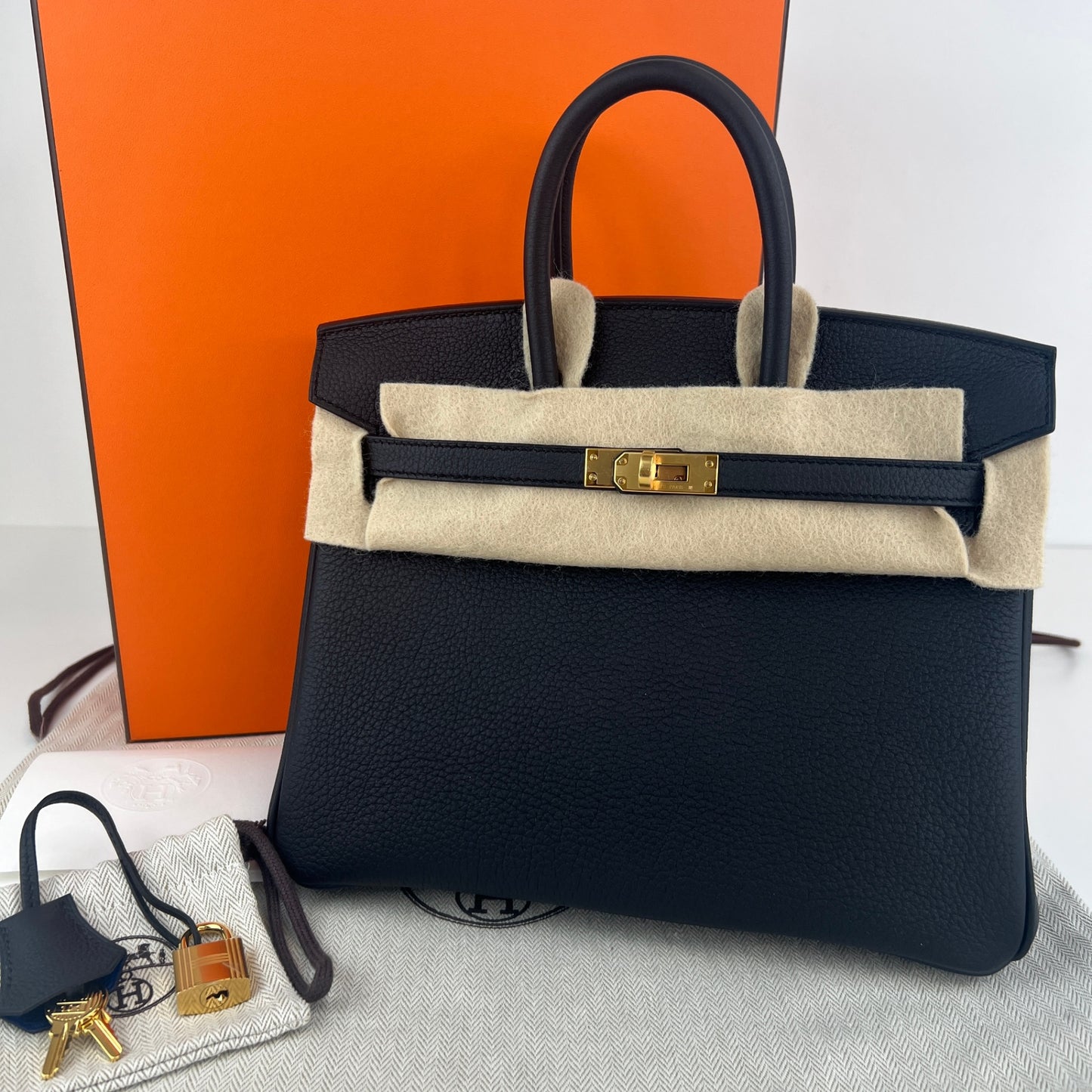 Birkin25 Verso バーキン25ヴェルソ Black/Blue saphir/ブラック/ブルーサファイヤ  GHW ゴールド金具 Togo トゴ Stamp-K K刻印