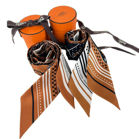 Twilly ツイリー マルチカラー スカーフ ブラウン