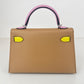 Mini kelly tricolor ミニケリートリコロール Stamp-U U刻印 Epsom エプソン Chai/Mauve sylvester/Lime チャイ/モーヴシルベストル/ライム PHW シルバー金具