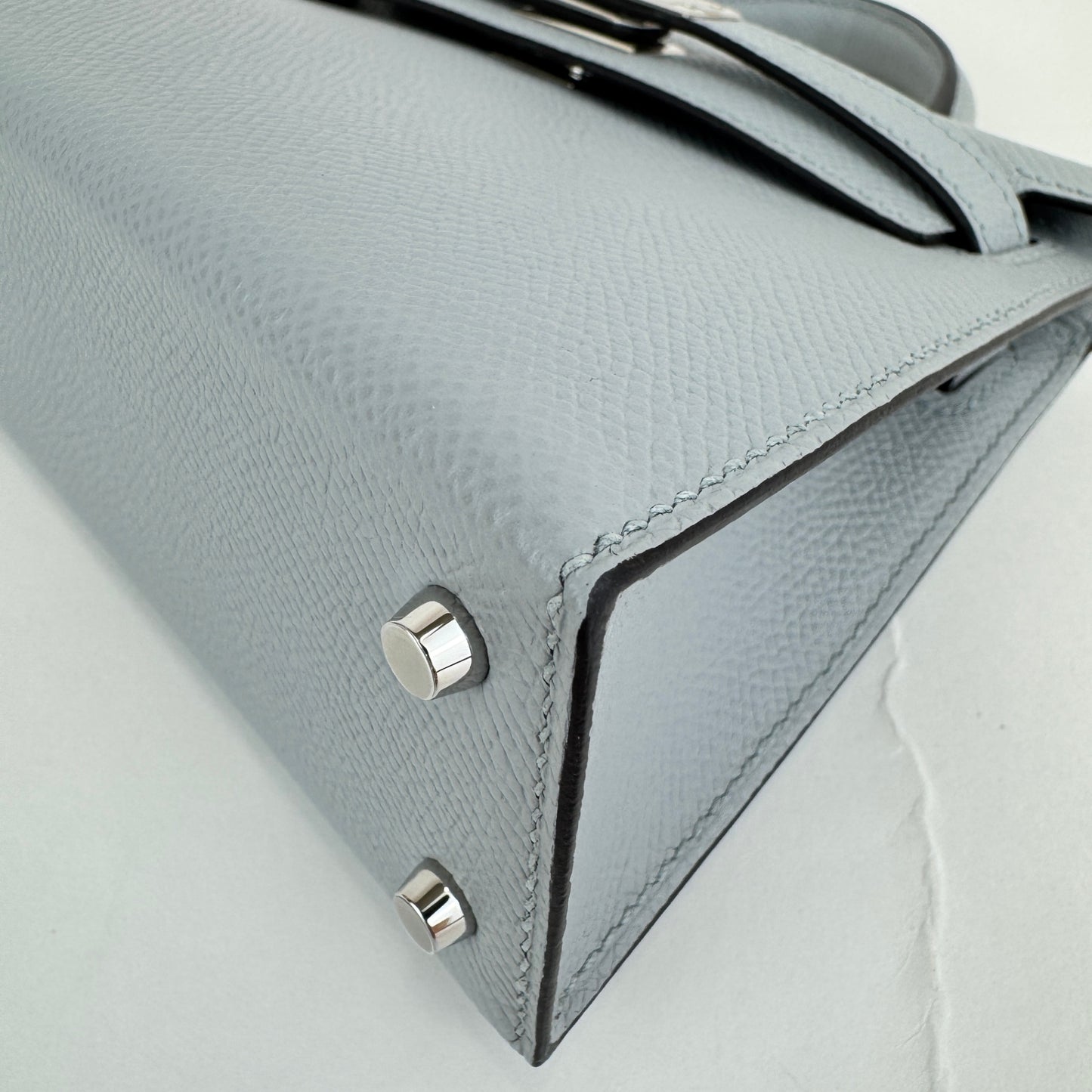 Mini kelly ミニケリー Blue gracie ブルーグラシエ  PHW シルバー金具 Epsom エプソン Stamp-K K刻印