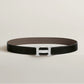 Ceinture H boucleArgent Cuir seul de ceinture H #100 Black/Etain Hベルトバックル リバーシブルベルトレザー Black ブラック/Etain エタン