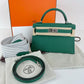 Mini kelly ミニケリー Stamp-W W刻印 Epaom エプソン Vert moyen ヴェールモワイヤン PHW シルバー金具