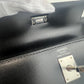 Hermès エルメス Kelly25 sellier ケリー25 セリエ Stamp-W W刻印  Box ボックス Black ブラック PHW シルバー金具