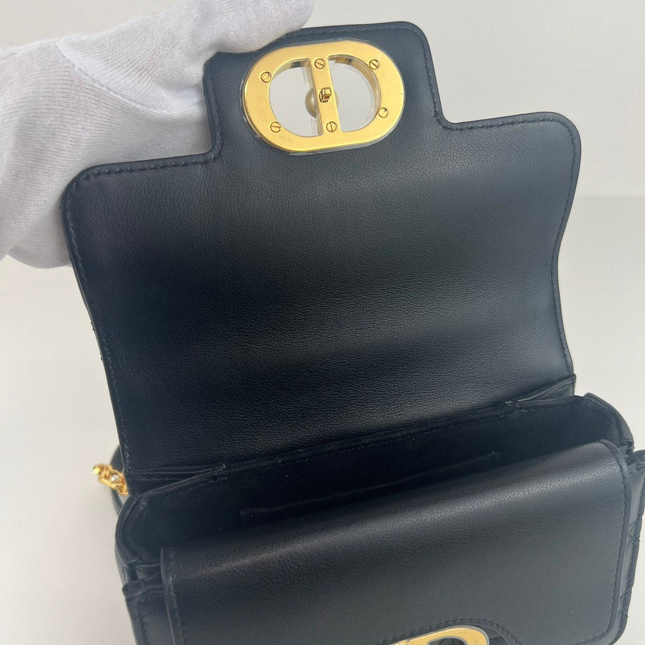 Dior Jolie トップハンドルバッグミニ　Black ブラック  GHW ゴールド金具　Calf