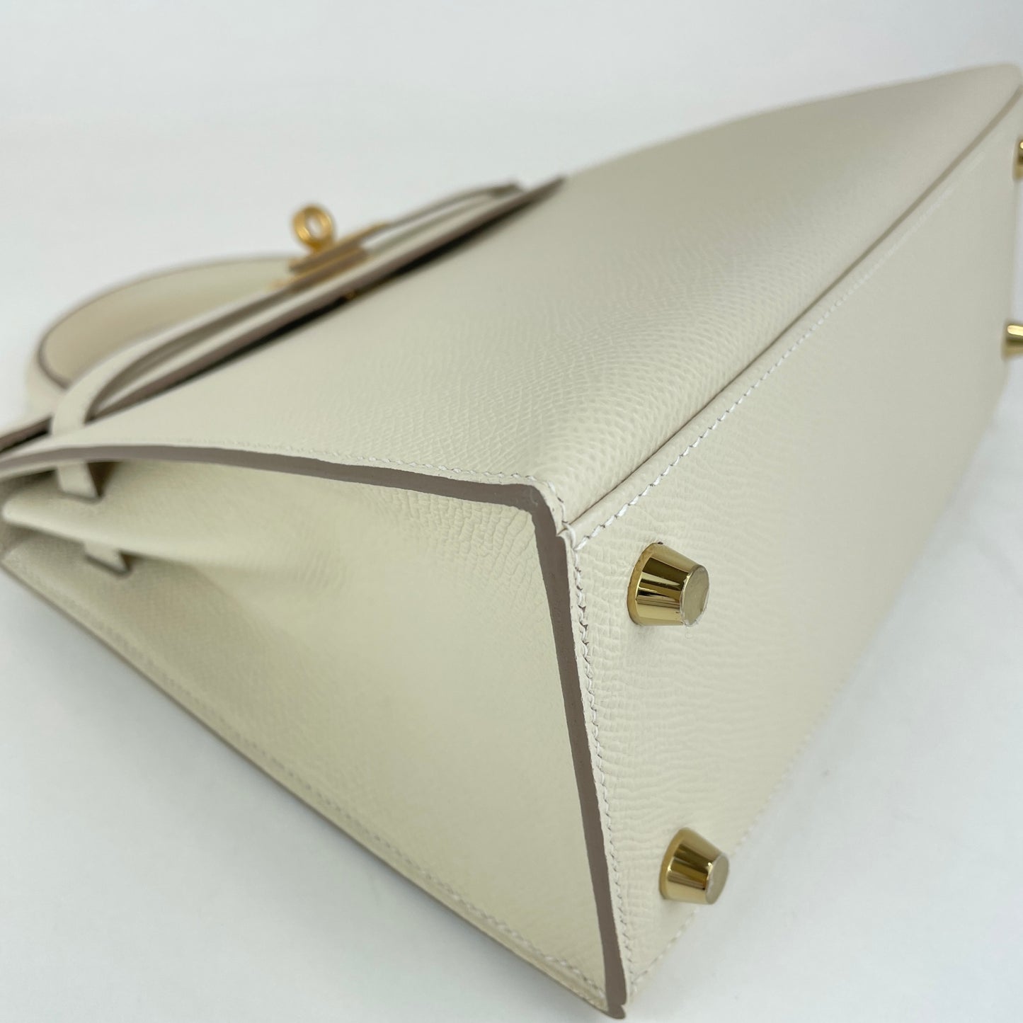 Kelly25 Sellier ケリー25セリエ Craie クレ  GHW ゴールド金具 Epsom エプソン Stamp-W W刻印