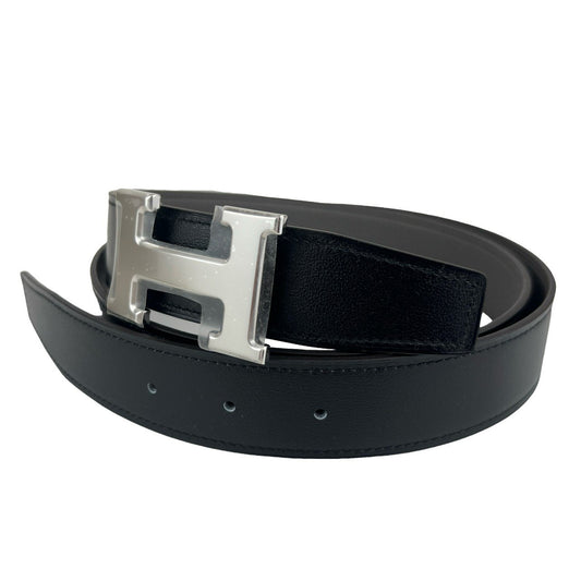 Ceinture H boucleArgent Cuir seul de ceinture H #100 Black/Etain Hベルトバックル リバーシブルベルトレザー Black ブラック/Etain エタン