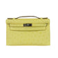 Kelly pochette ケリーポシェット Limoncello リモンチェッロ Ostrich オーストリッチ PHW シルバー金具 Stamp-B B刻印 ハンドバッグ