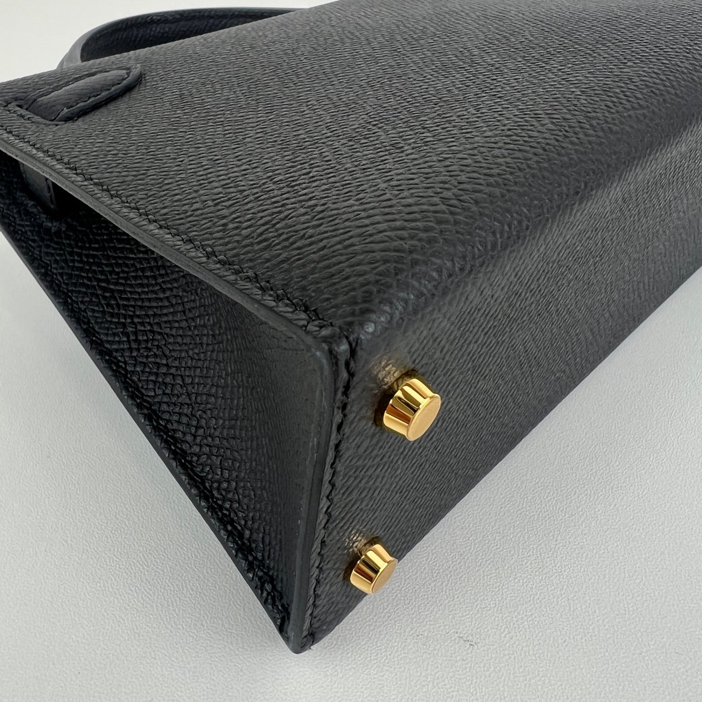 Mini kelly ミニケリー Black ブラック  GHW ゴールド金具 Epsom エプソン Stamp-W W刻印