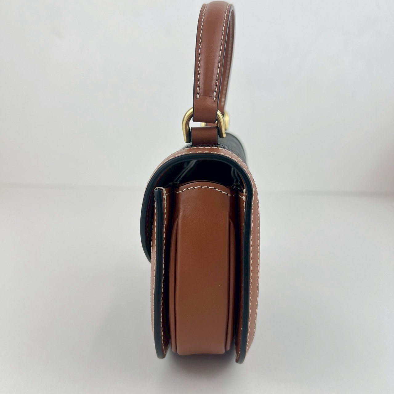 ミニ ブザス クレア トリオンフキャンバス/カーフスキン タン