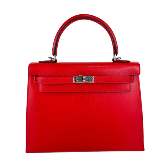 Kelly25 ケリー25 Rouge de coeur ルージュクー シルバー金具 Stamp-K K刻印 Chevre シェーブル