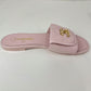 CHANEL シャネル シャネル サンダル ミュール CCロゴ キルティングビーチサンダル ラムスキン Pink ピンク