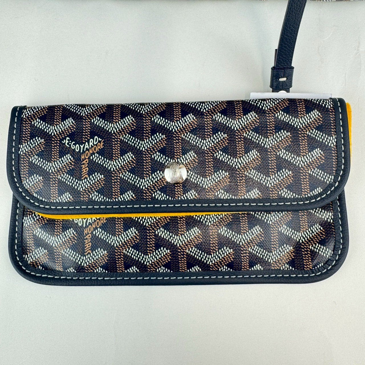 サンルイPM ネイビー　Navy ゴヤールディンキャンバス シュヴロッシュカーフスキン