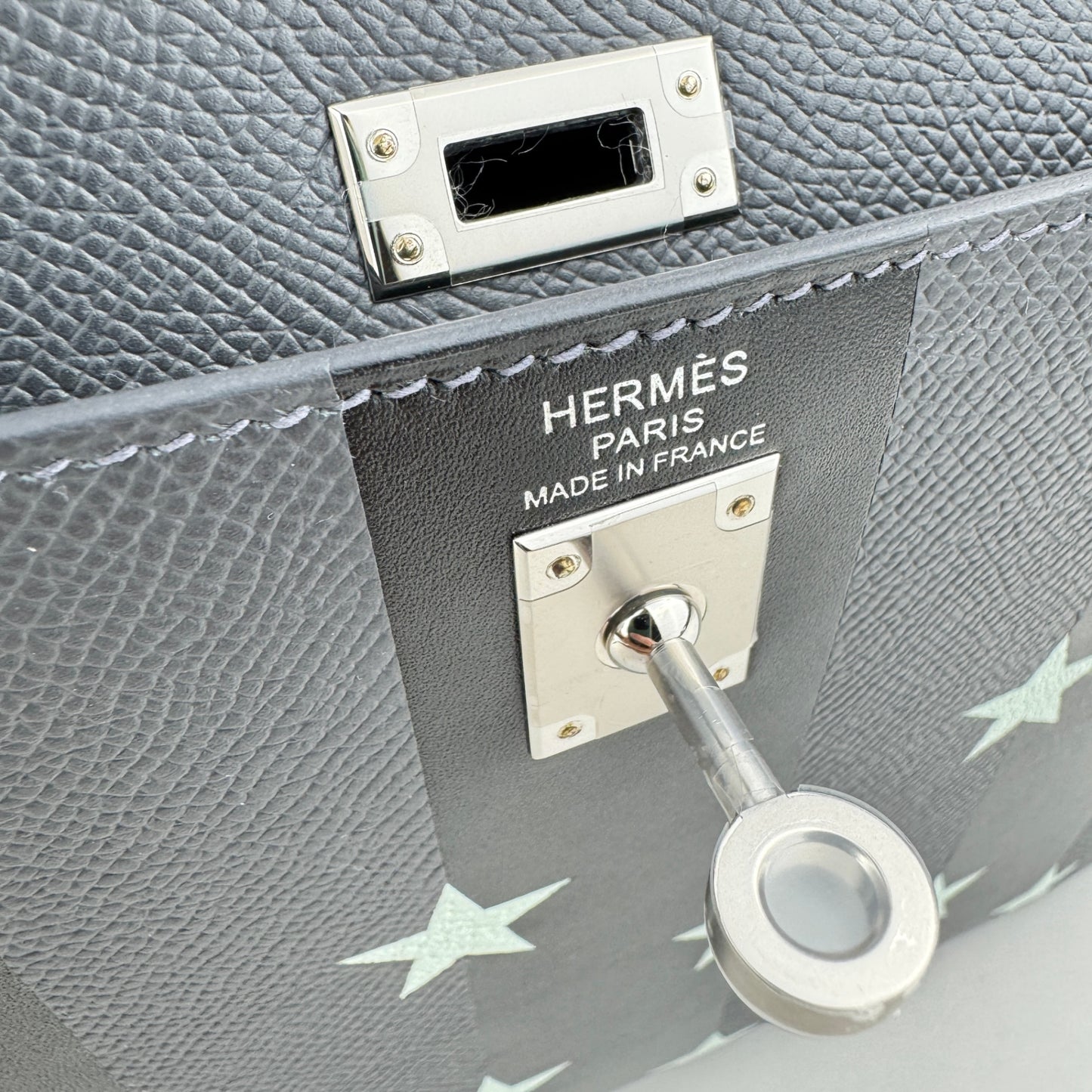 Kelly25 casaque etoilee  ケリー25 カザック エトワール Ardoise/Black/Vert peppermint　  アルドワーズ/ブラック/ヴェールペパーミント  PHW シルバー金具 Epsom/Tadelakt/Chevre  エプソン/タデラクト/シェーブル    Stamp-W W刻印