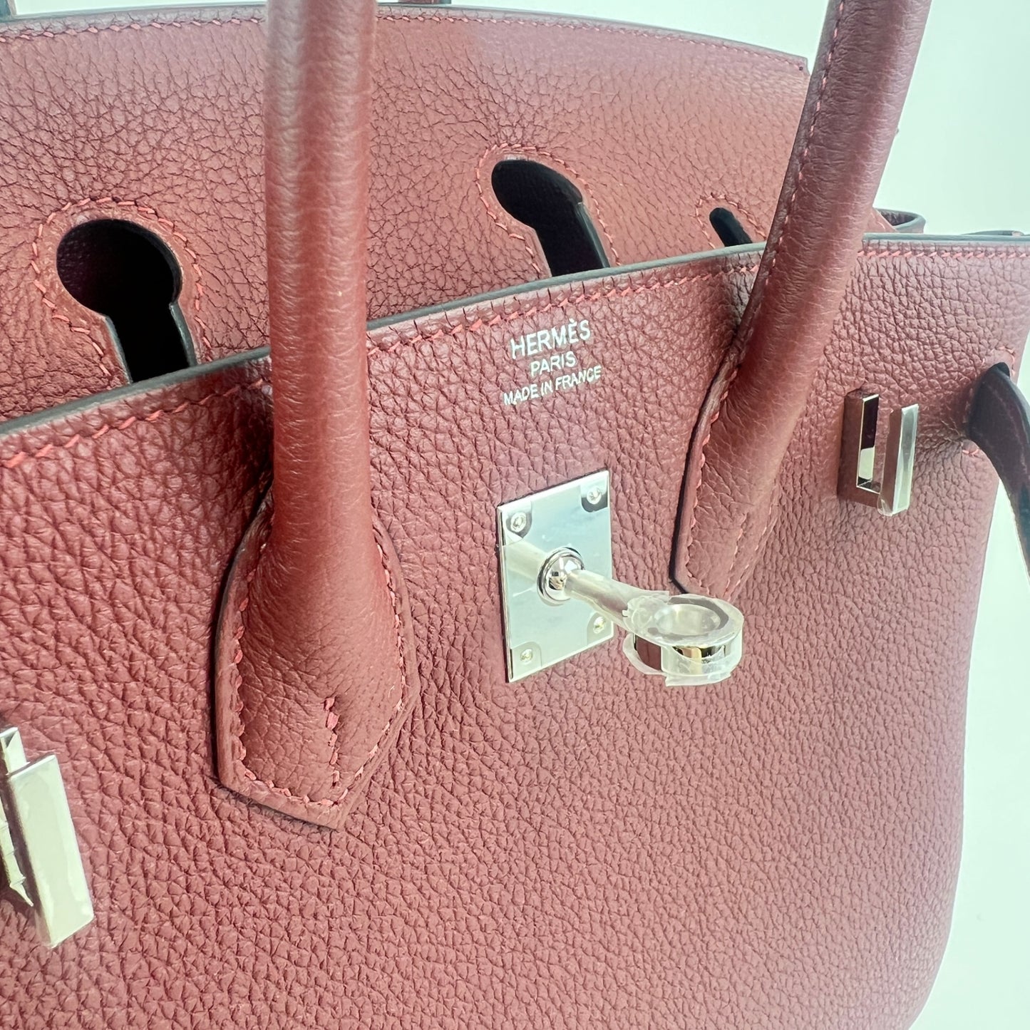 Birkin25 バーキン25 Rouge H ルージュアッシュ　PHW シルバー金具 tamp-K K刻