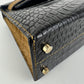Mini kelly SO ミニケリー スペシャルオーダー Black/Kraft ブラック/クラフト crocodile クロコダイル PMBHW シャンパンゴールド金具 Stamp-B B刻印