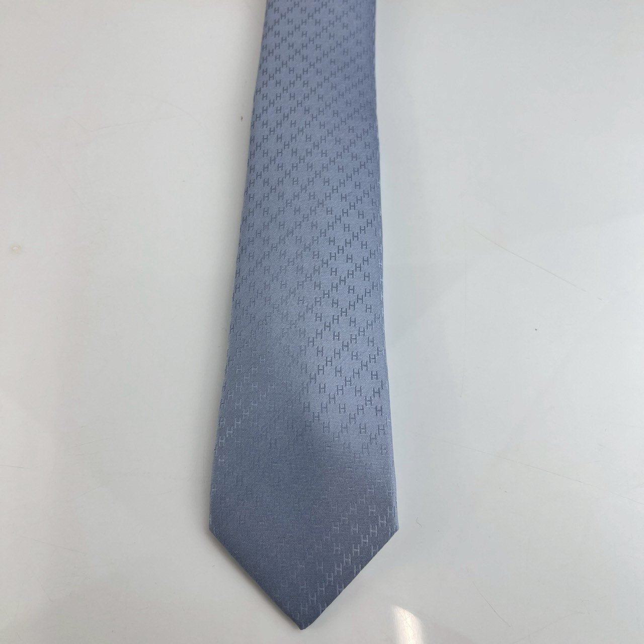 シルクタイ Faconnee ニューHタイ Faconnee New H tie GRIS GLACIER グリグラシエ ライトブルー シルク