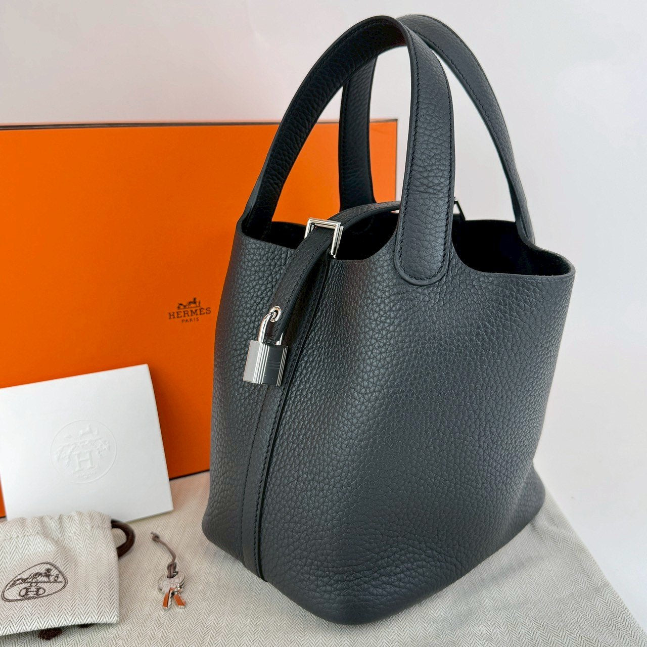 Picotin Lock PM ピコタンロック18 Black ブラック  PHW シルバー金具 Clemance クレマンス Stamp-K K刻印