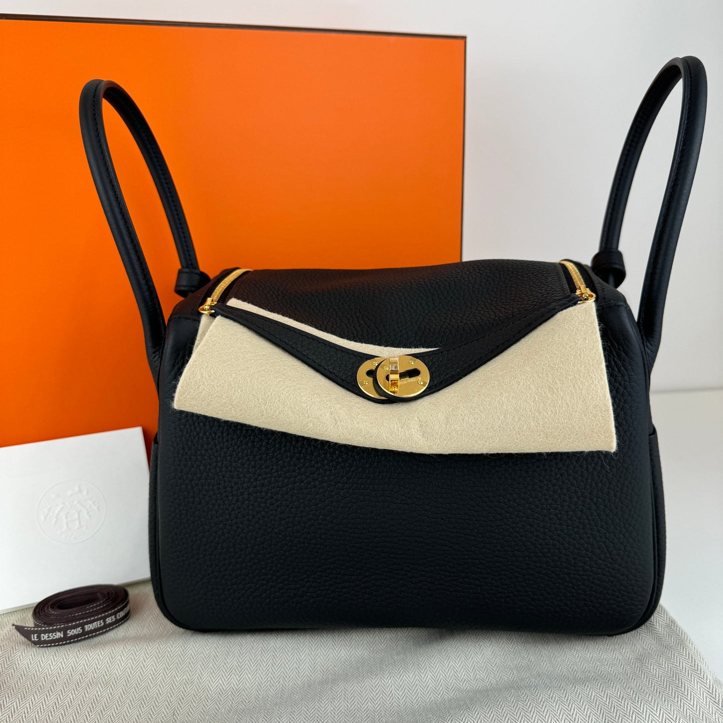 Lindy26 リンディ26 Stamp-K K刻 Black ブラック GHW ゴールド金具 Clemence クレマンス