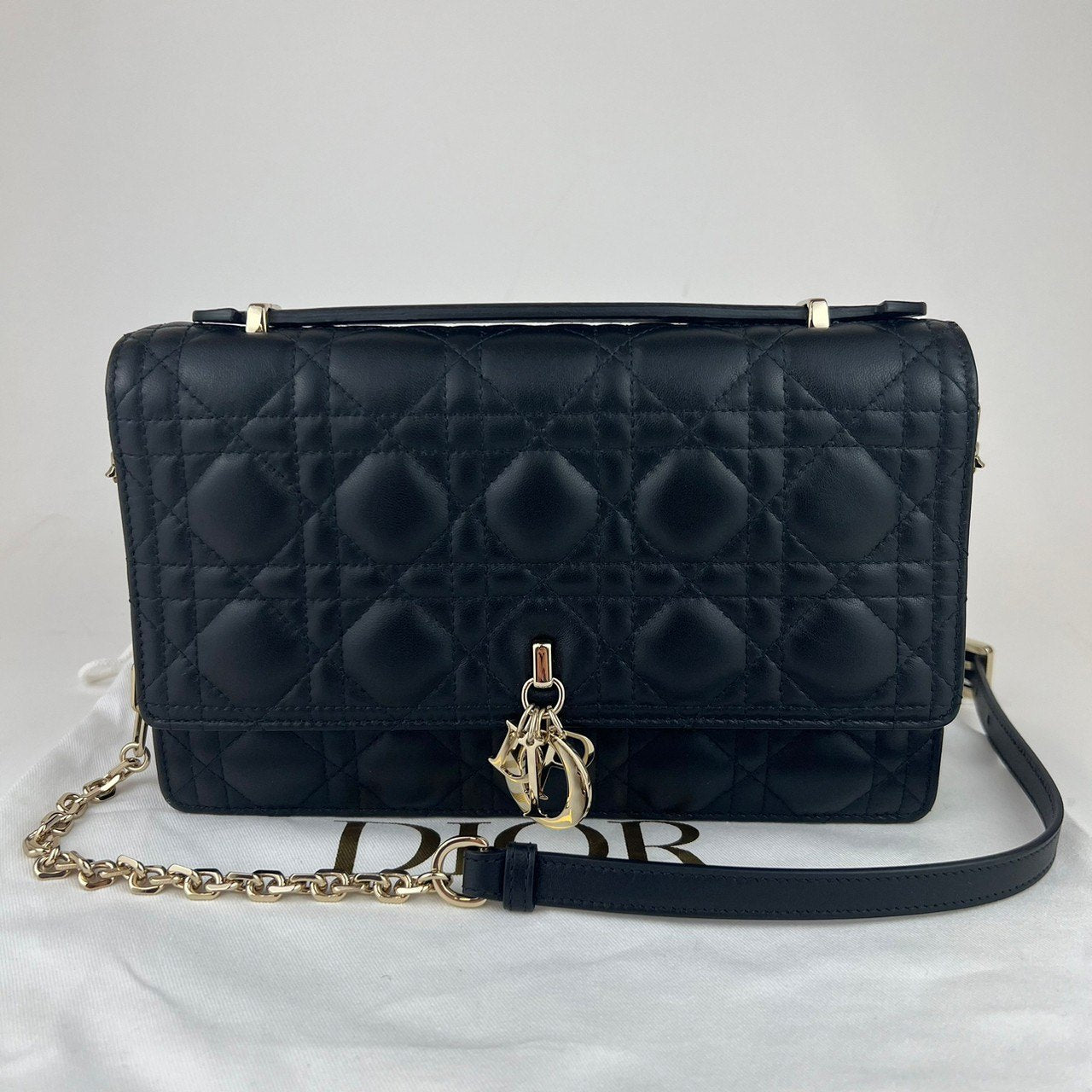 MyDior マイディオール トップハンドルバッグ カナージュ Black ブラック ゴールド金具 M0997ONGE_M900