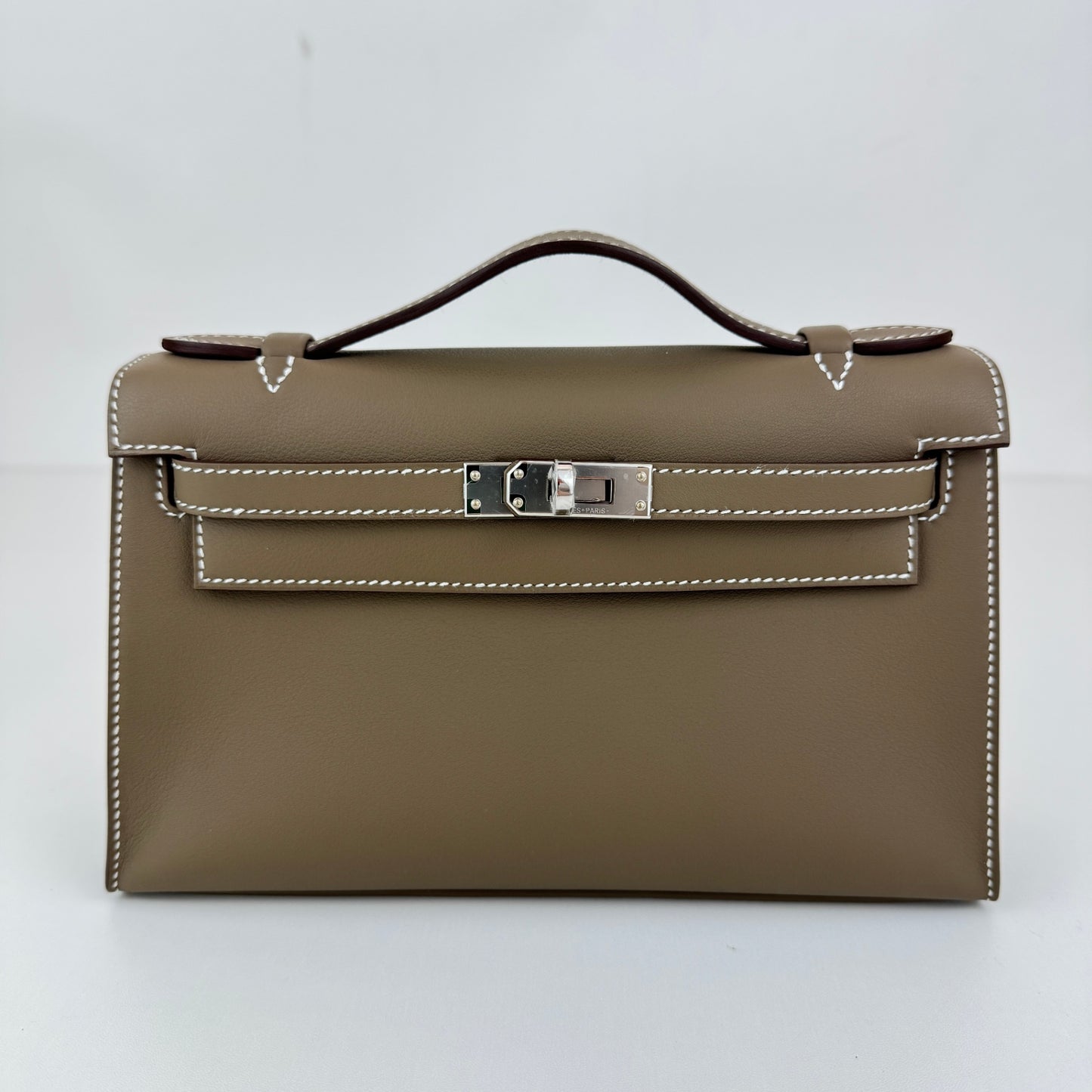 Pochette kelly ケリーポシェット Etoupe エトープ PHW シルバー金具 Stamp-K K刻印 Swift スイフト