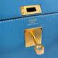 Kelly28 ケリー28 Bleu jean ブルージーン ゴールド金具 Stamp-W W刻印  Togo トゴ