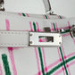 Kelly25 tartan light ケリー25タータン ライト Stamp-K K刻印 Swift スイフト Gris pale/Bubblegum/Vert moyen PHW シルバー金具