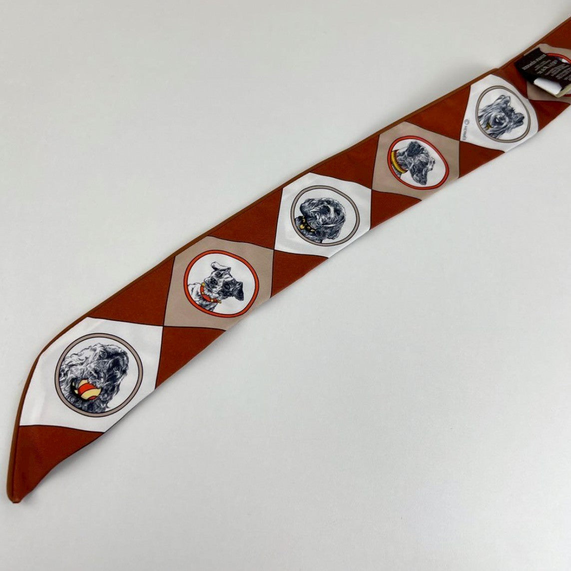 Twilly ツイリー　コリエ・エ・シアン マルチカラー　ブラウン 絹 100%