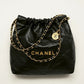 CHANEL22 スモール ブラック　黒 　ゴールド金具　シャイニーカーフスキン