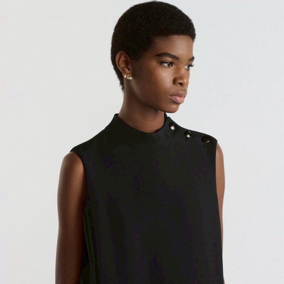 ワンピース 111R17A1166 ブラック ウール77% シルク23% サイズ34