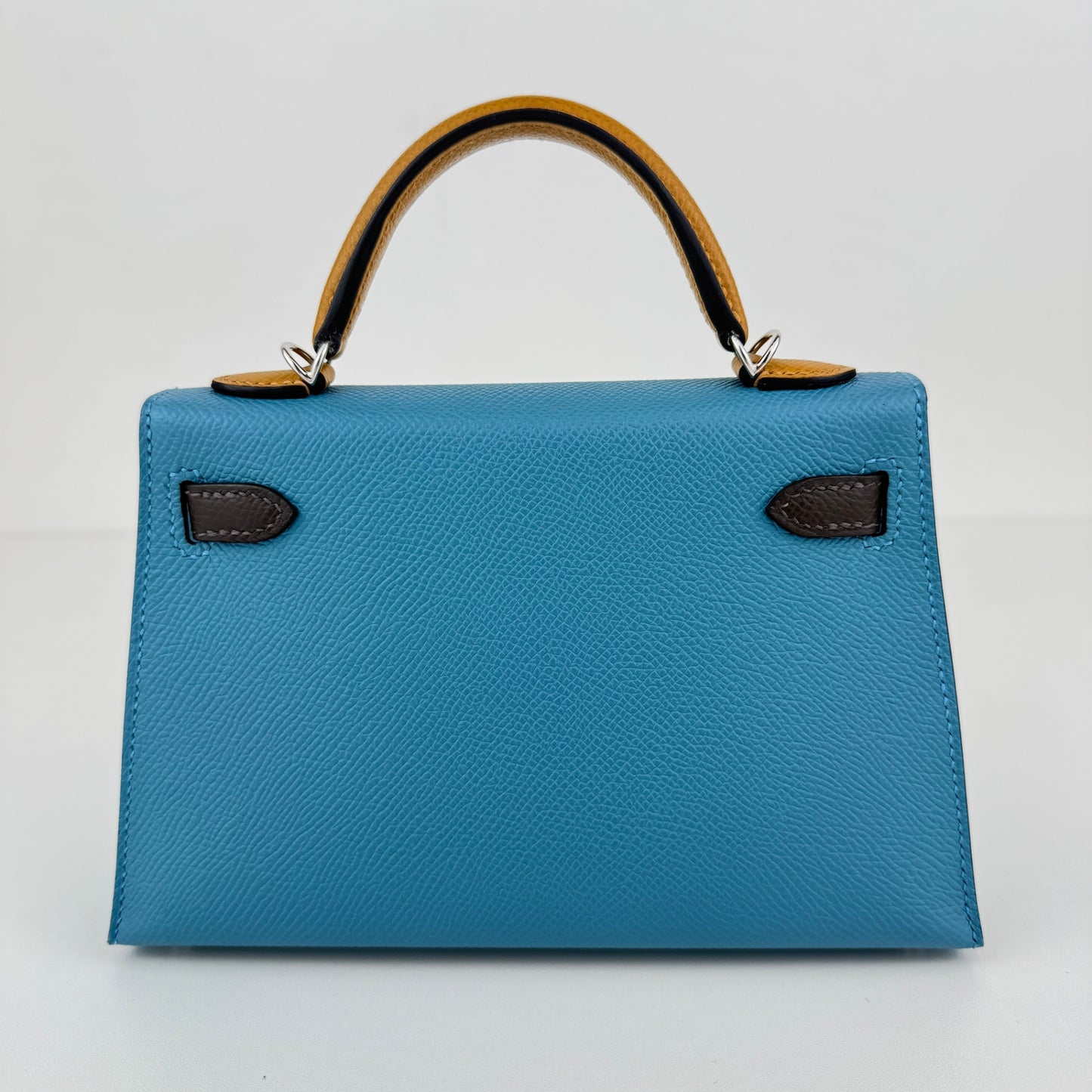 Mini kelly tricolor ミニケリー トリコロール Blue jean/Ecorce/Sesami ブルージーン/エコルセ/セサミ Epsom エプソン PHW シルバー金具 Stamp-W W刻印