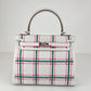 Kelly25 tartan light ケリー25タータン ライト Stamp-K K刻印 Swift スイフト Gris pale/Bubblegum/Vert moyen PHW シルバー金具