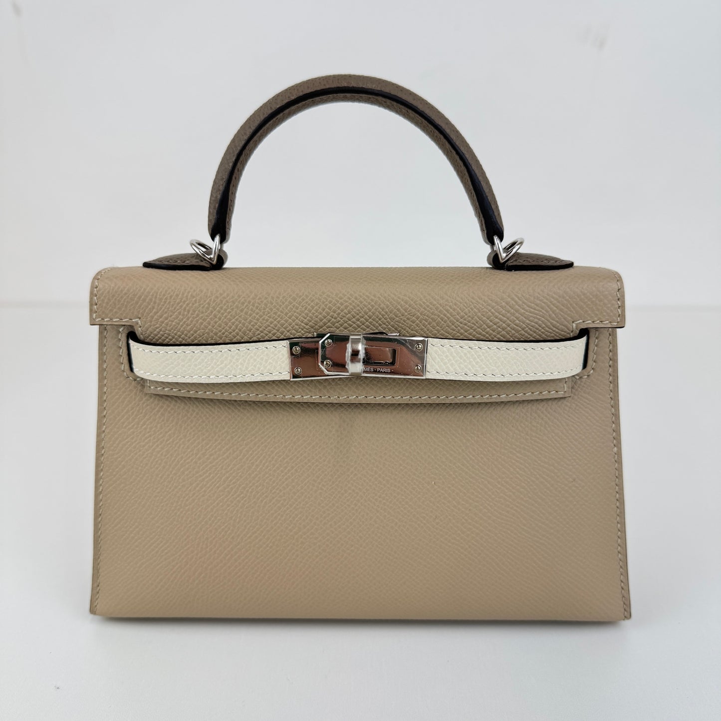 Mini kelly tricolor ミニケリートリコロール Trench トレンチ PHW シルバー金具 Stamp-K K刻印 Epsom エプソン