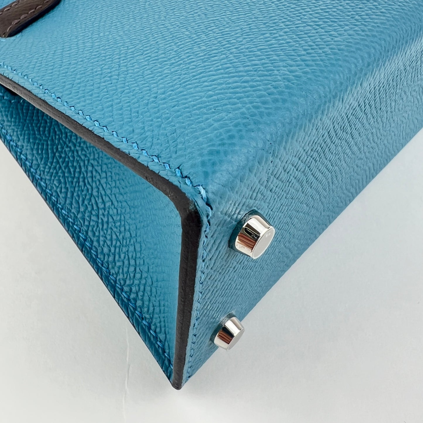 Mini kelly tricolor ミニケリー トリコロール Blue jean/Ecorce/Sesami ブルージーン/エコルセ/セサミ Epsom エプソン PHW シルバー金具 Stamp-W W刻印