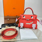 HERMES エルメス Kelly doll picto ケリードールピクト Rose texas / Mauve pale / Vert fizz ローズテキサス/モーヴパール/ヴェールフェズ PHW シルバー金具 Epsom エプソン Stamp-B B刻印