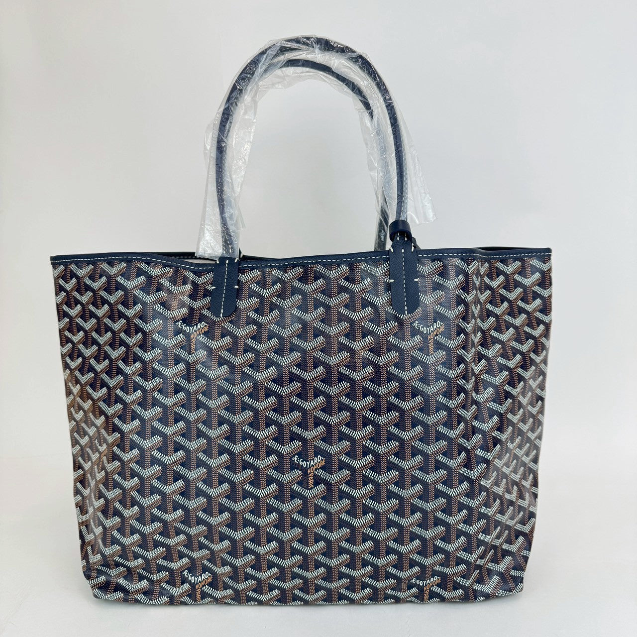 サンルイPM ネイビー　Navy ゴヤールディンキャンバス シュヴロッシュカーフスキン