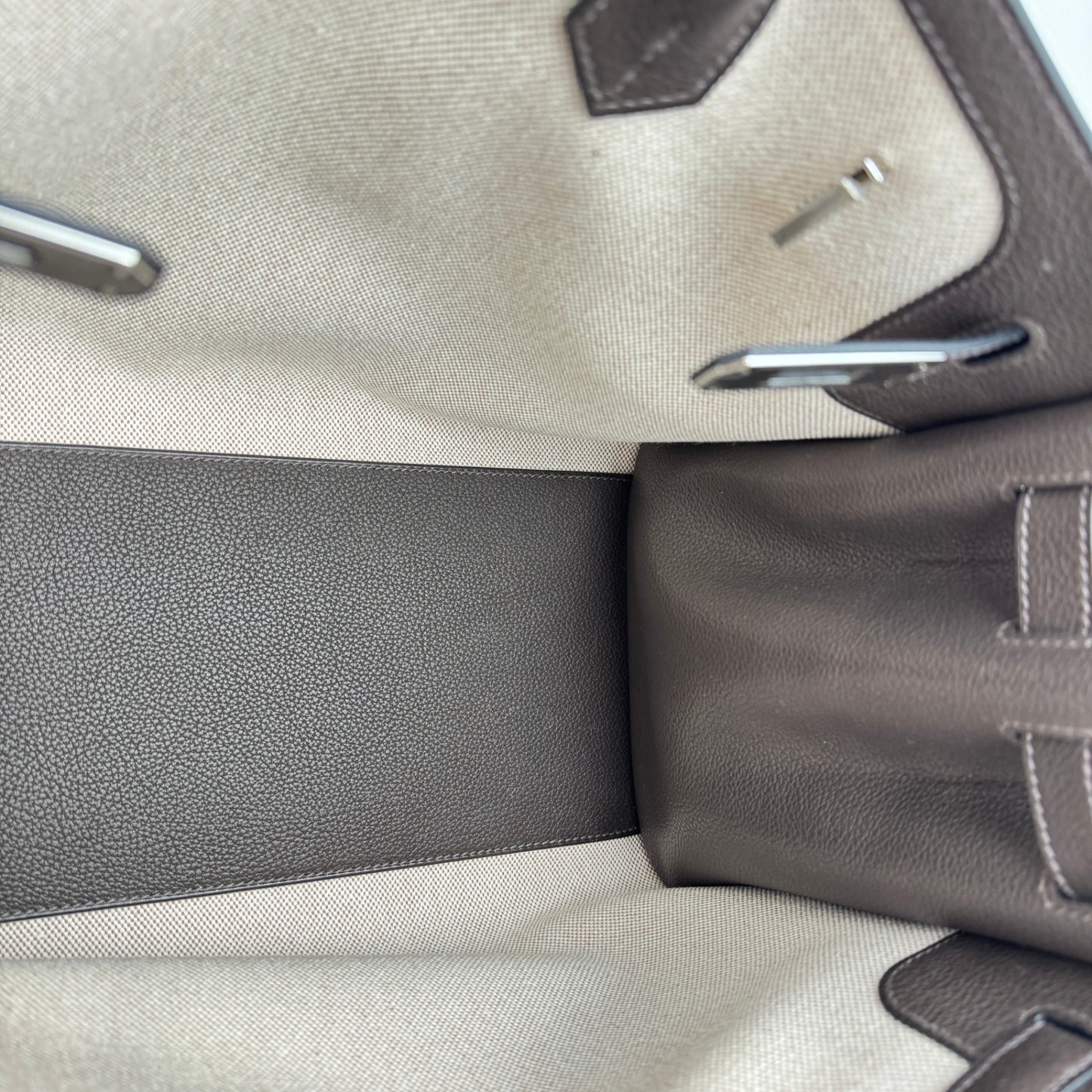 Birkin35 A L'Envers バーキン35 アランヴェール Ebene エベンヌ  PHW シルバー金具 Barenia/ToileH バレニア/トワルアッシュ Stamp-K K刻印