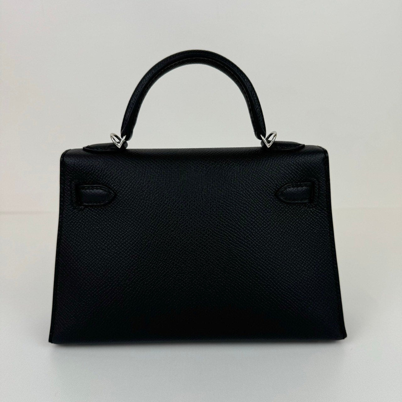 Mini kelly ミニケリー Stamp-B B刻印 Epsom エプソン Black ブラック PHW シルバー金具