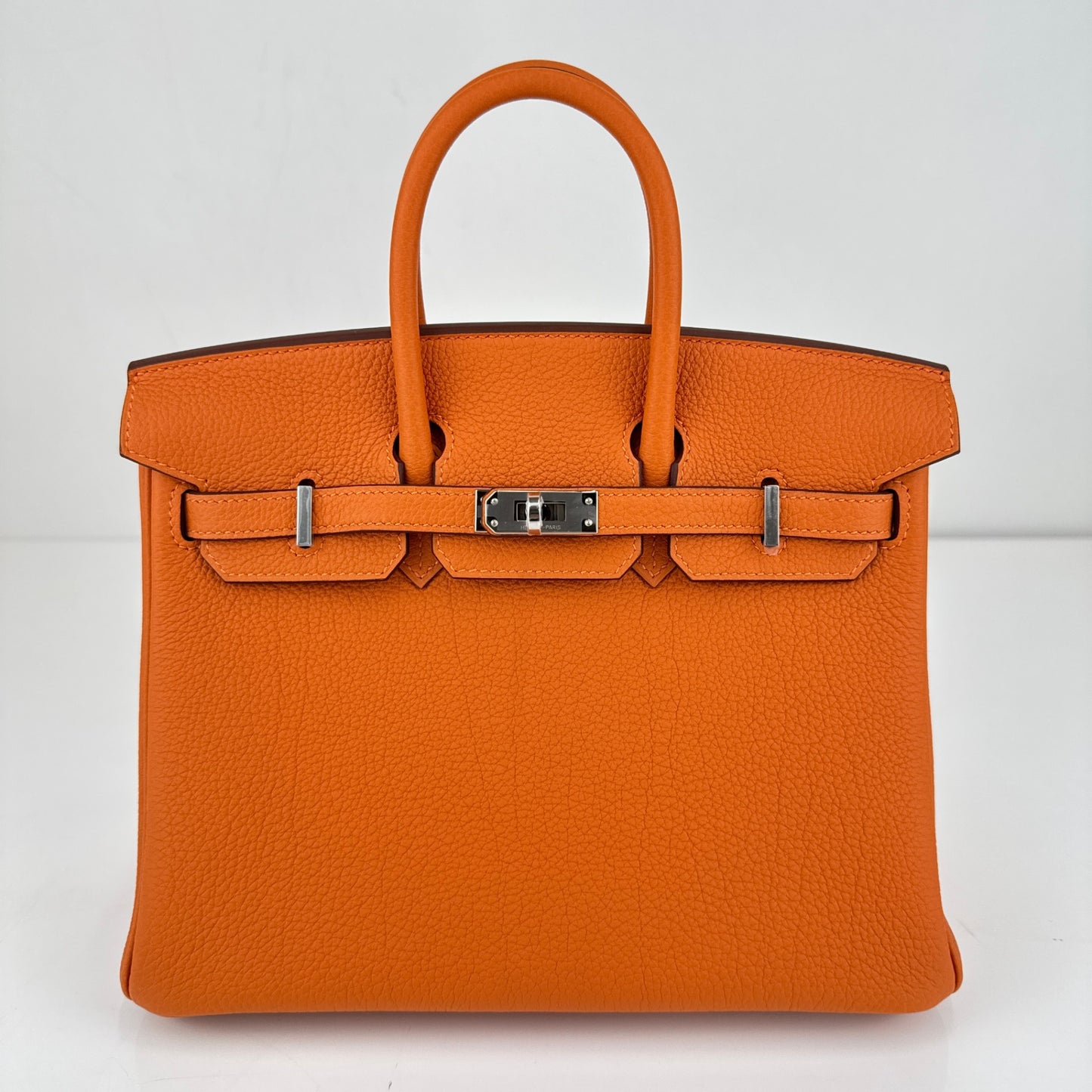 Birkin25 バーキン25 Orange オレンジ PHW シルバー金具 Togo トゴ Stamp-K K刻印