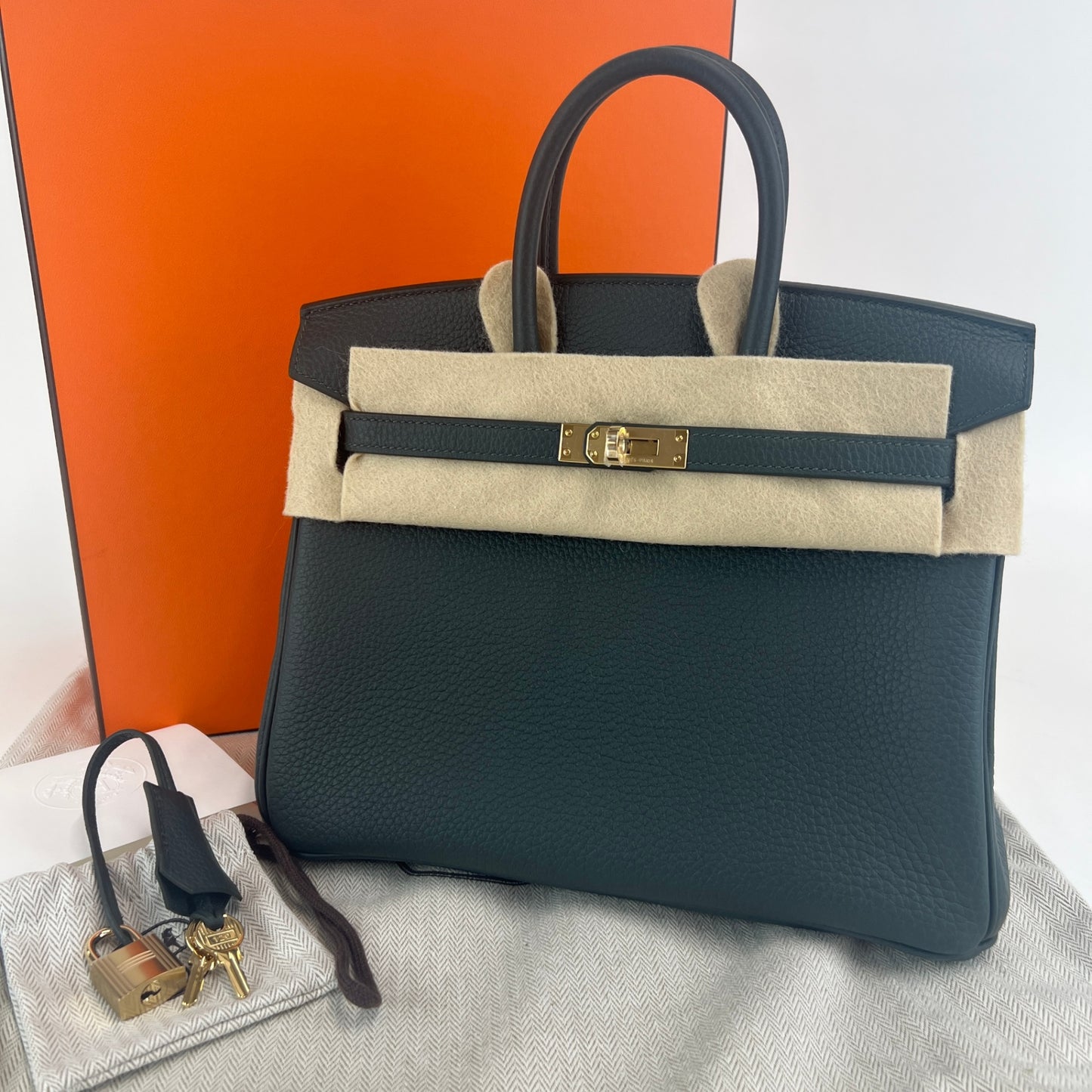 Birkin25 バーキン25 Vert mangrove ヴェールマングローブ  PMBHW シャンパンゴールド金具 Togo トゴ Stamp-K K刻印