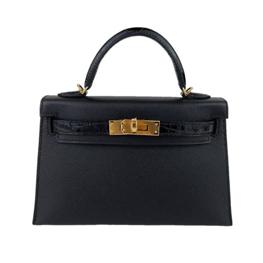 Mini kelly touch ミニケリー タッチ Black ブラック Madame マダム/Alligatorアリゲーター GHW ゴールド金具 Stamp-B B刻印