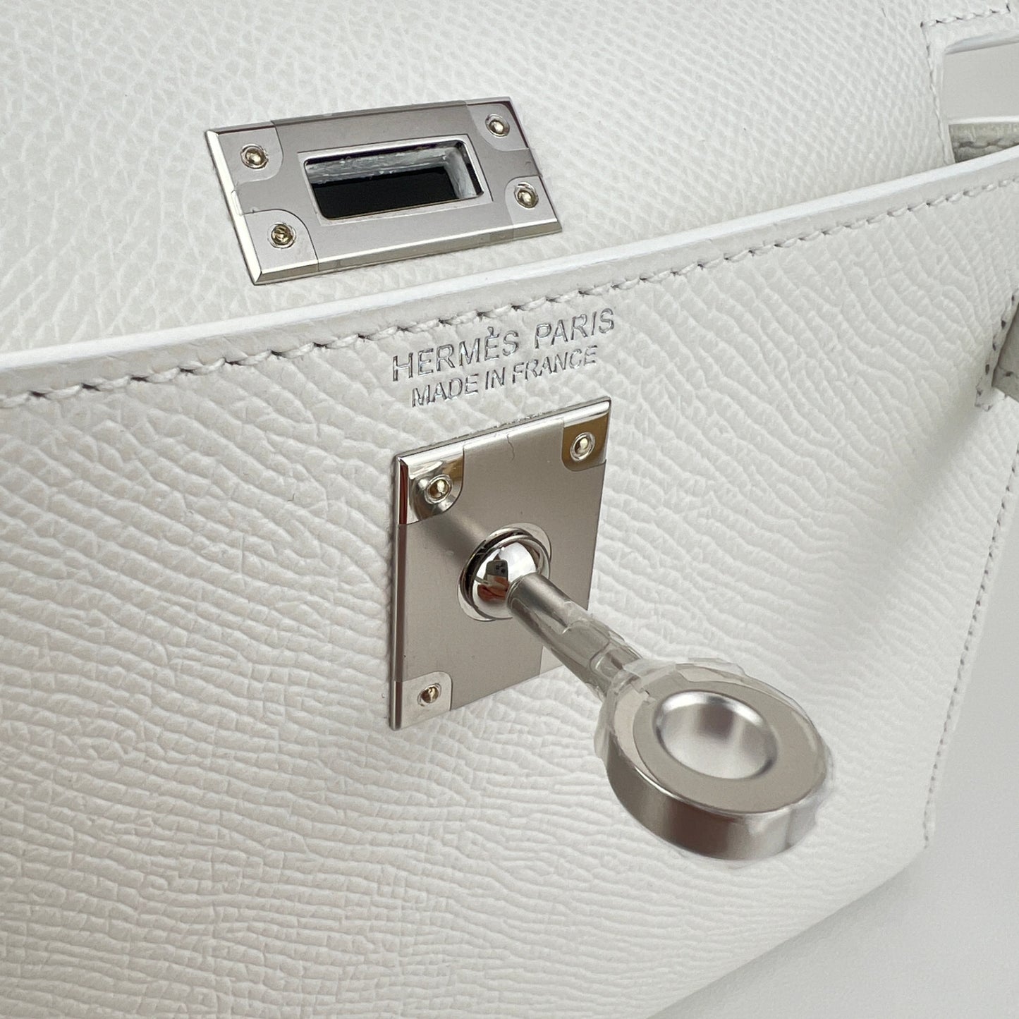 Mini kelly ミニケリー New white ニューホワイト Epsom エプソン PHW シルバー金具 Stamp-K K刻印