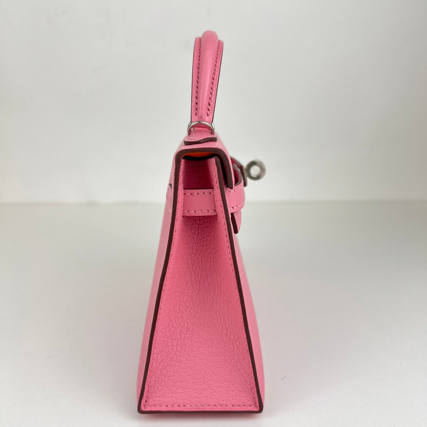 Mini kelly verso ミニケリー ヴェルソ Rose confetti ローズコンフェッティ Chevre シェーブル PHW シルバー金具 Stamp-U U刻印