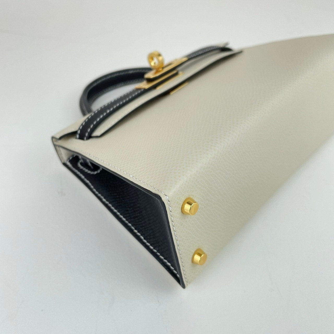 新品 HERMES エルメス Mini Kelly Special Order ミニケリー スペシャルオーダー Black/Craie ブラック/クレ U刻