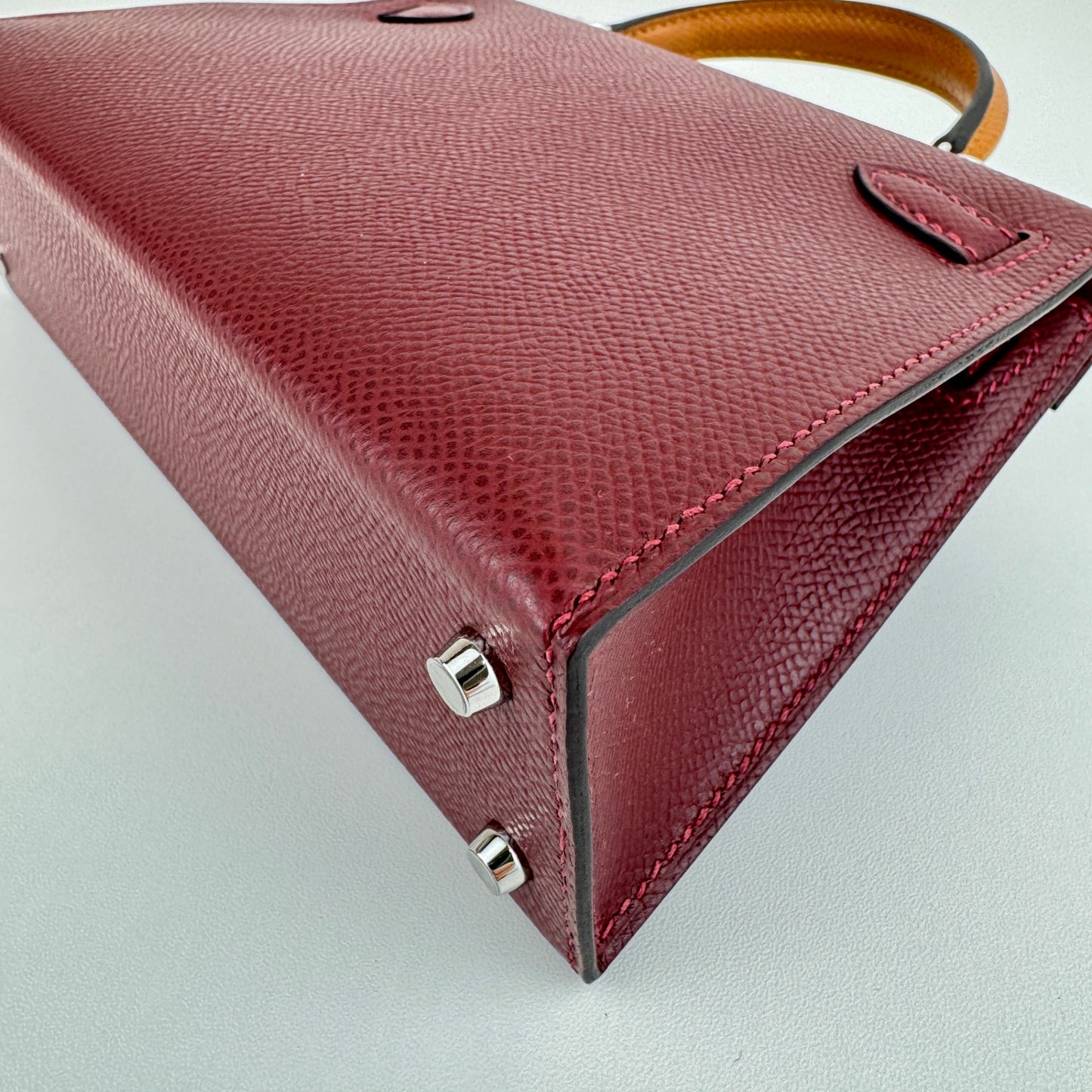 Mini kelly tricolor ミニケリートリコロール Rouge H ルージュH PHW シルバー金具 Stamp-K K刻