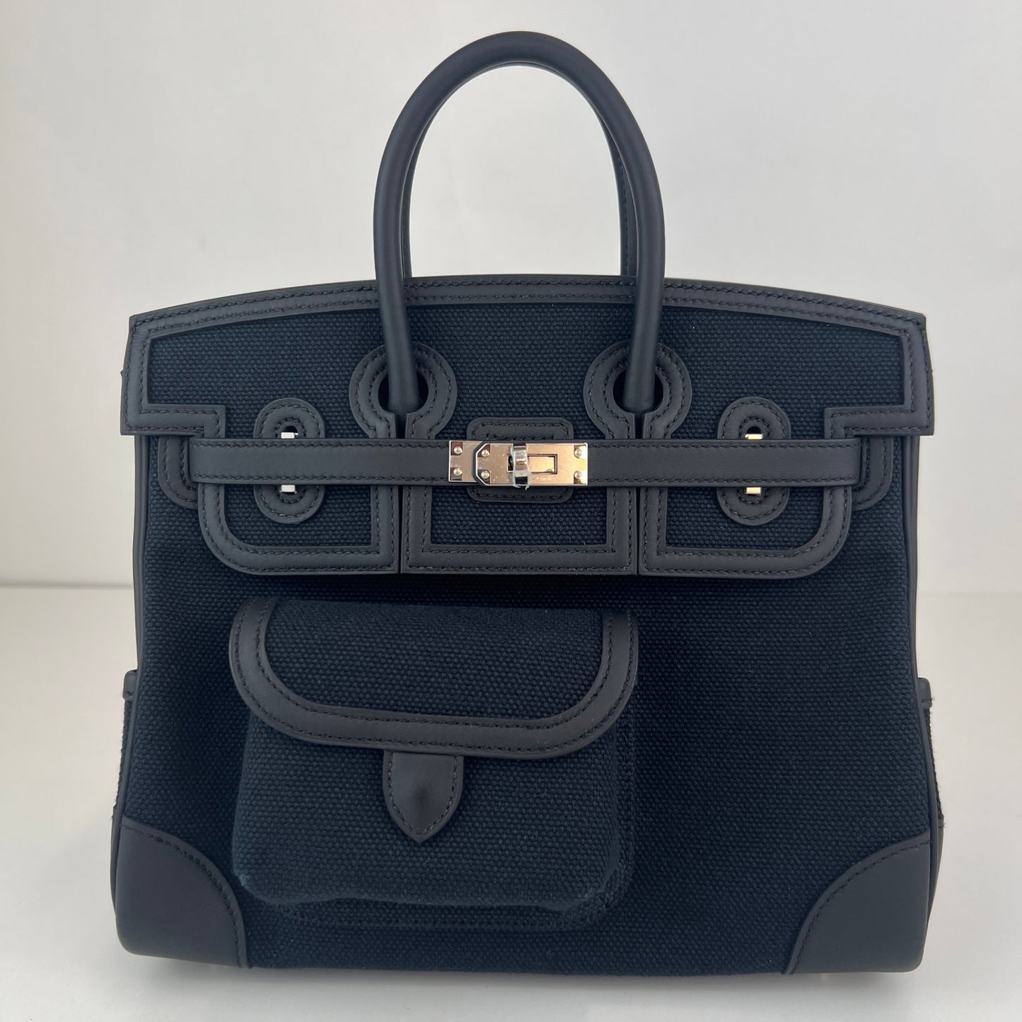 Birkin25 cargo バーキン25カーゴ Black ブラック  PHW シルバー金具 Toile goelan/Swift トワルゴエラン/スイフト Stamp-K K刻印
