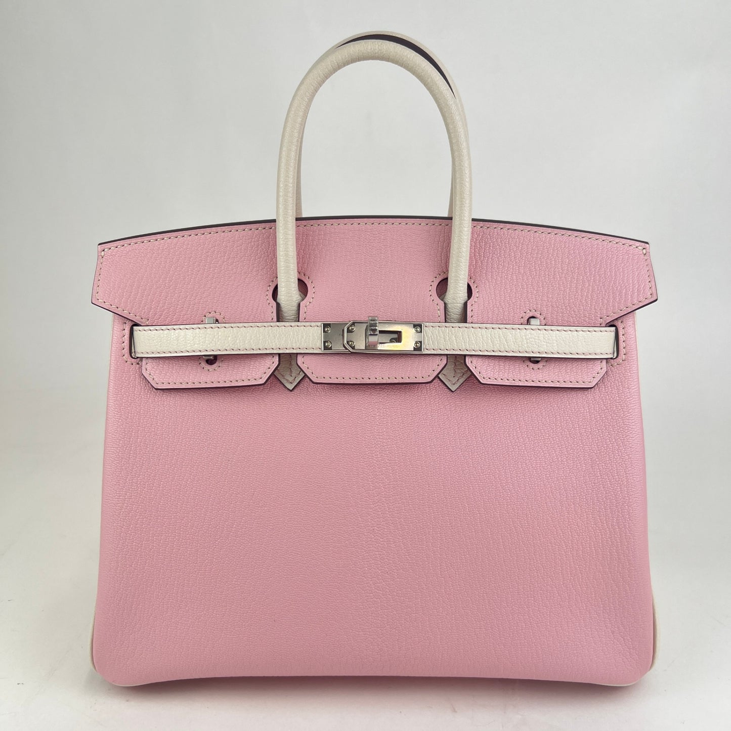 Birkin25 PO バーキン25パーソナルオーダー Rose sakura/Nata ローズサクラ/ナタ  PHW シルバー金具 Chevre シェーブル Stamp-B B刻印