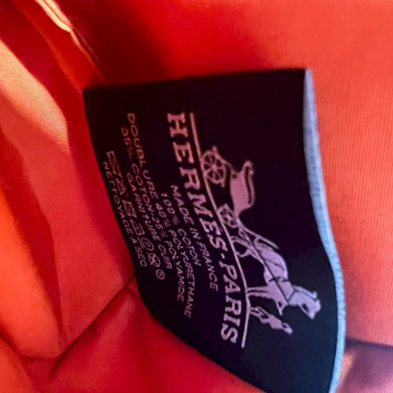 Hermès エルメス Trousse Bolide mini ボリードポーチ ミニ 綿100% Orange feu オレンジフー