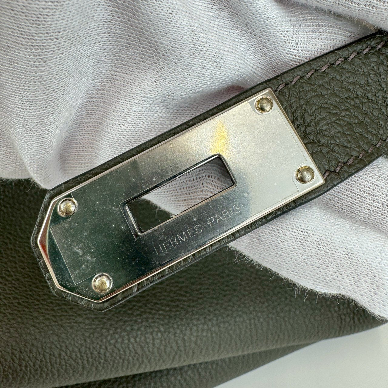 Haut a Courroies オータクロア40 Vert gris ヴェールグリス SV金具 Stamp-U U刻印 Togo トゴ